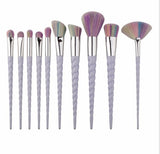 Professional 10PCS Spiral White Handle Makeup
